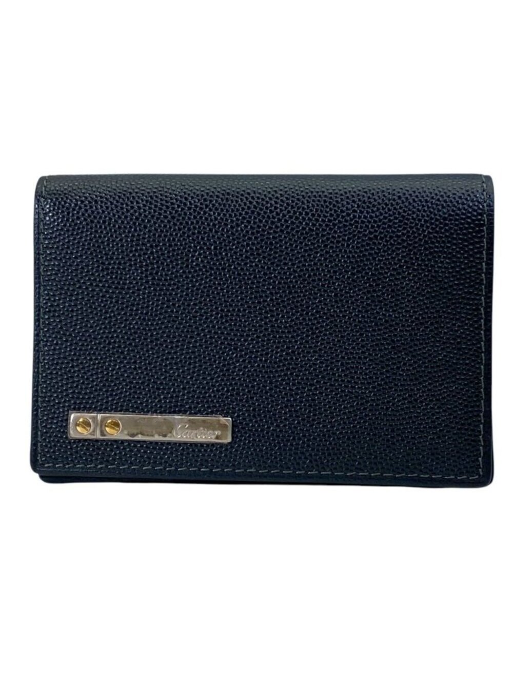 Cartier Santos Card Case Era Holder Business Leather Black High Quality Daily